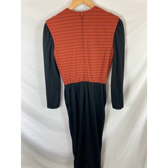 Alfred Shaheen Orange Black Color Block Jumpsuit Size 10 - Picture 6 of 6